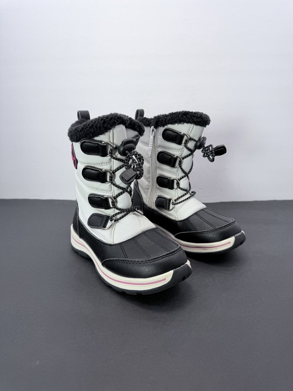 Khombu Darla Little Girls Waterproof Winter Snow Boots White Black Size 12M